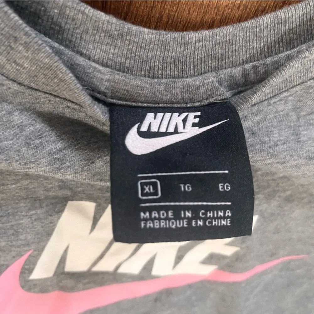 NWT Nike girl sweatshirt dress XL extra large gray pink white pockets dress
